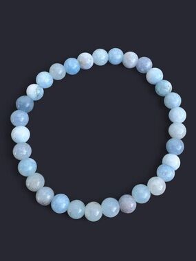 Aquamarine Gemstone Bead Bracelet 6mm